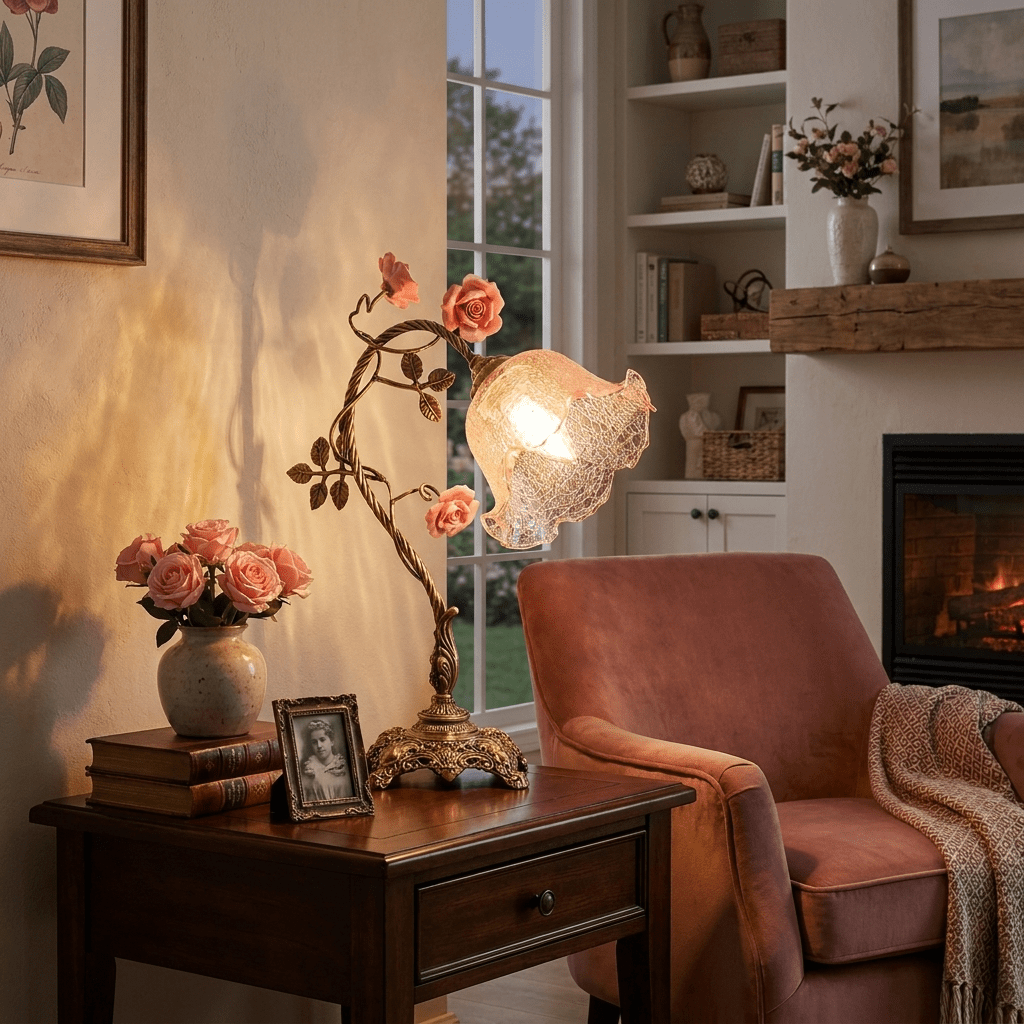 Campanella Vintage Rose Table Lamp - Vakkerlight