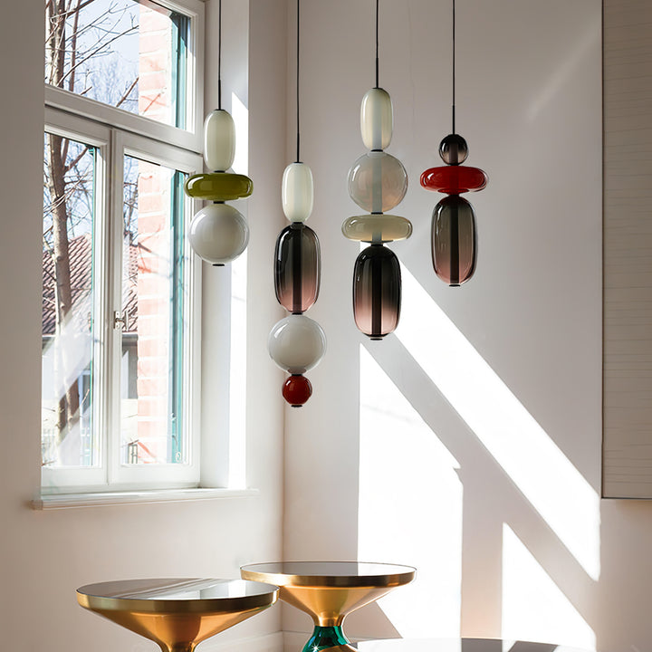 Combinatiehanglamp van gekonfijt glas