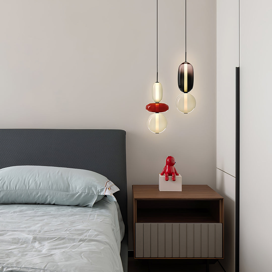 Combinatiehanglamp van gekonfijt glas