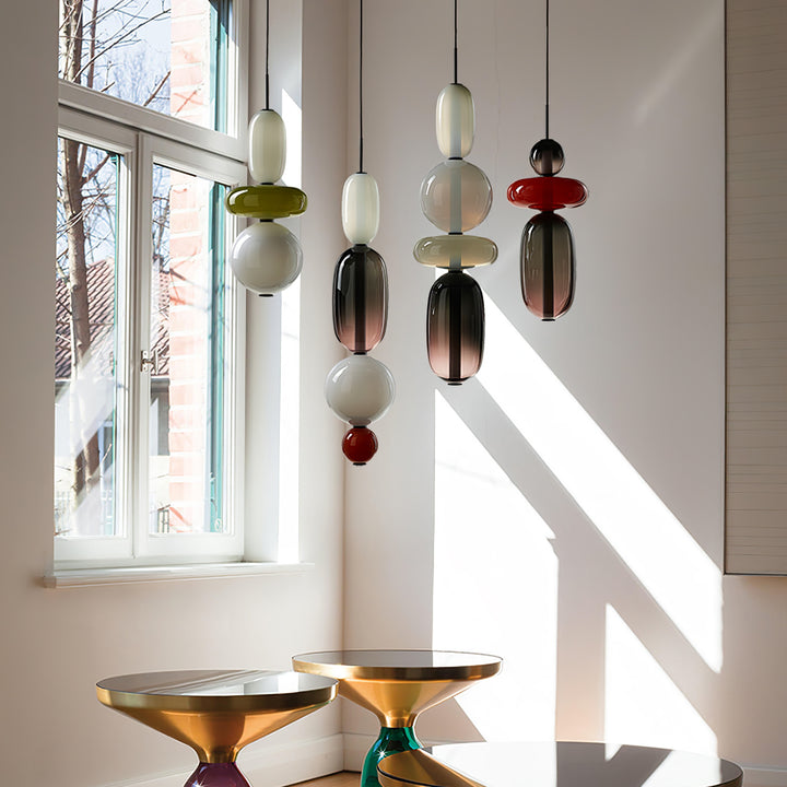 Combinatiehanglamp van gekonfijt glas