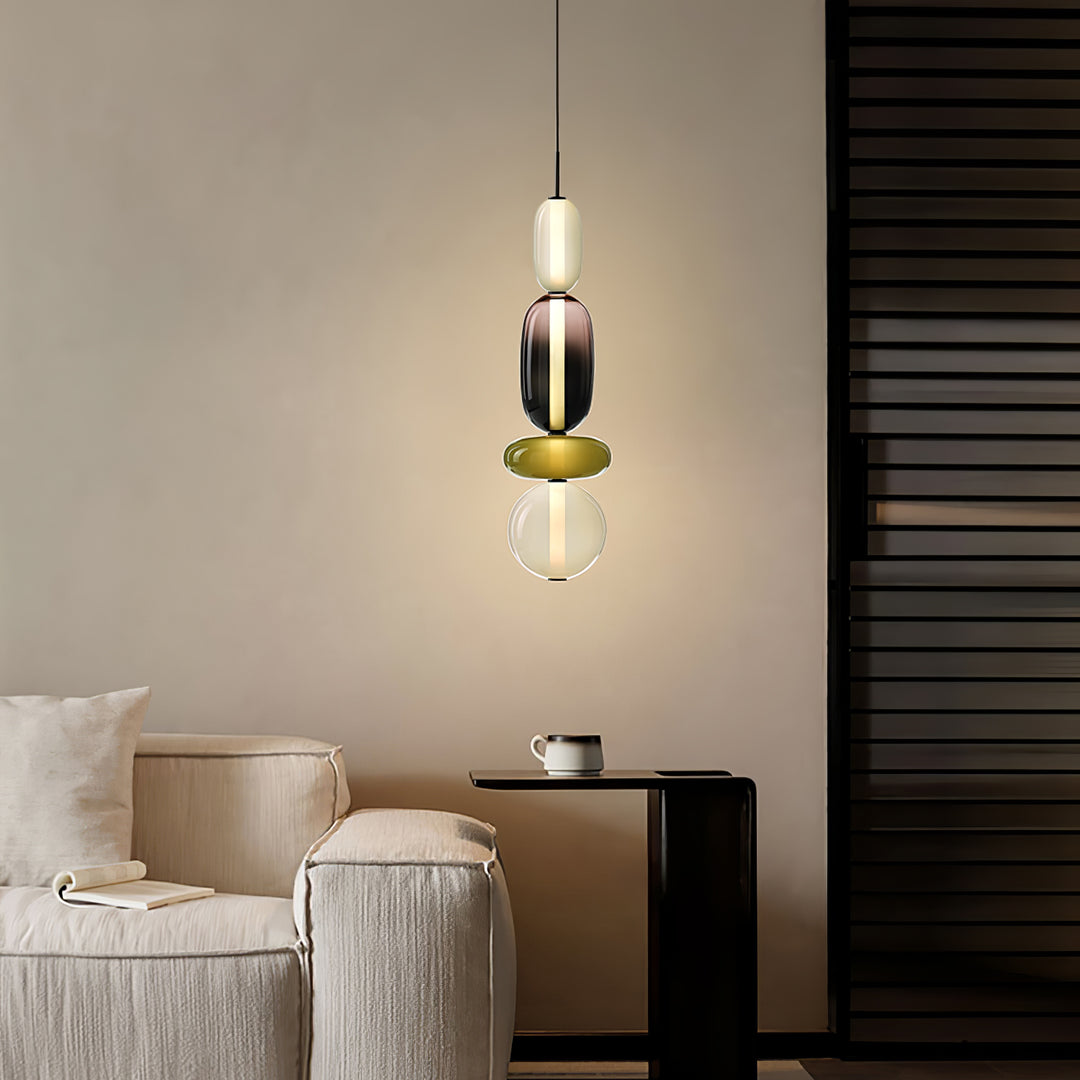 Combinatiehanglamp van gekonfijt glas