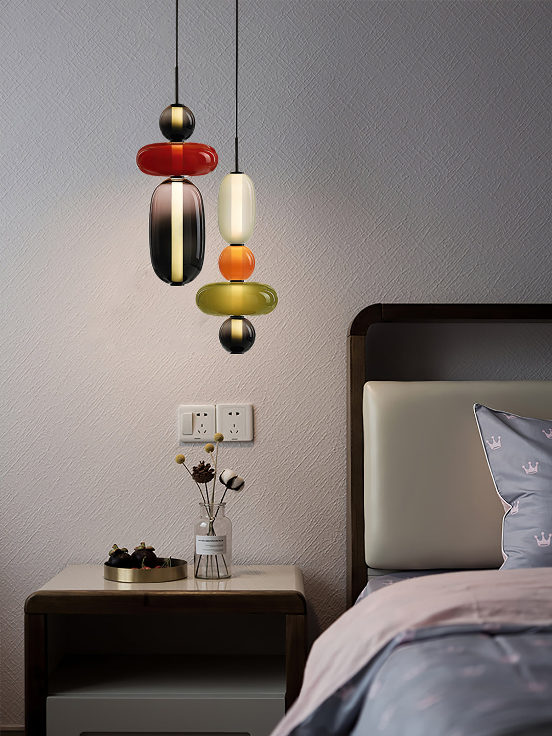 Combinatiehanglamp van gekonfijt glas