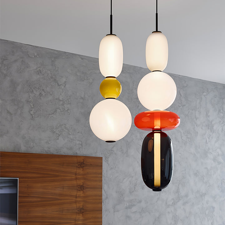 Combinatiehanglamp van gekonfijt glas