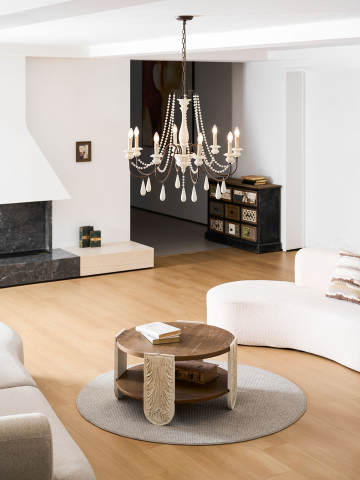 Lampadario con perline in stile candela