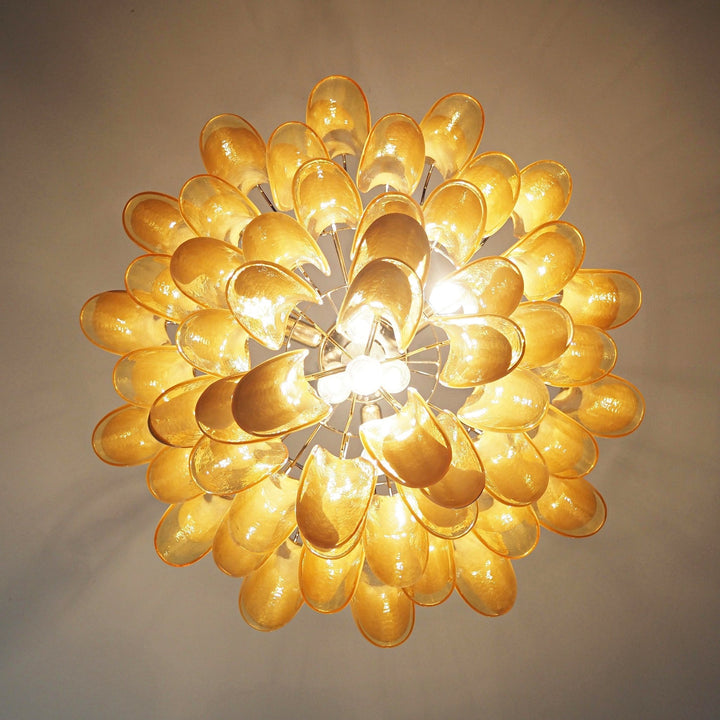 Amber Glass Murano Petals Chandelier - Vakkerlight