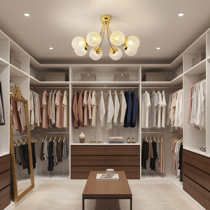 Carved Glass Ceiling Lamp - Vakkerlight