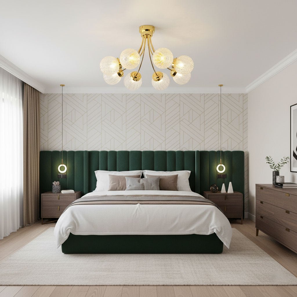 Carved Glass Ceiling Lamp - Vakkerlight