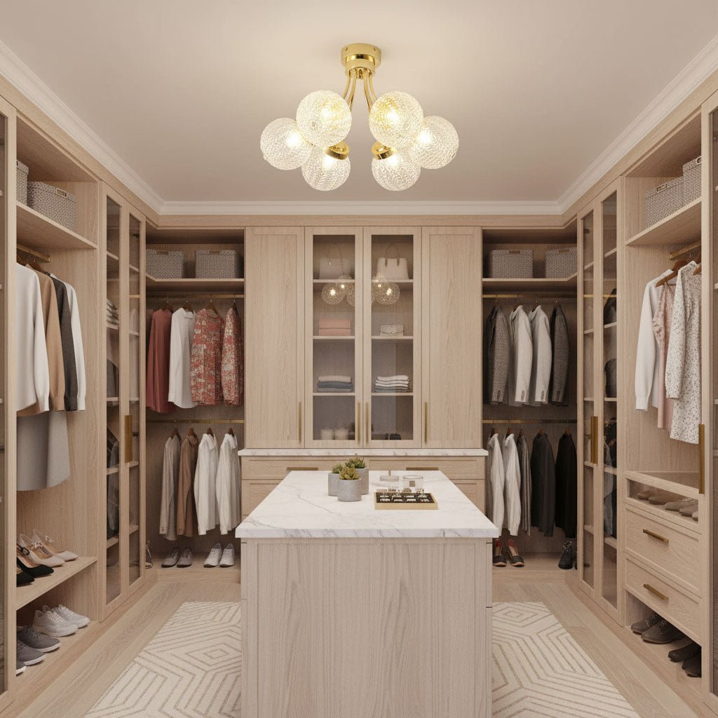 Carved Glass Ceiling Lamp - Vakkerlight