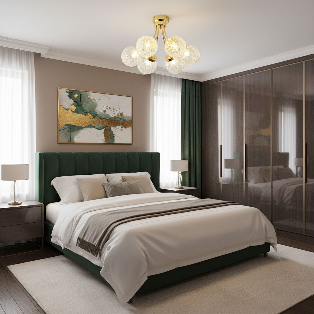 Carved Glass Ceiling Lamp - Vakkerlight