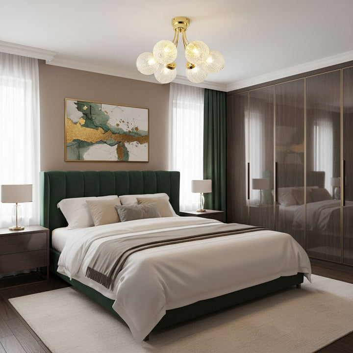 Carved Glass Ceiling Lamp - Vakkerlight