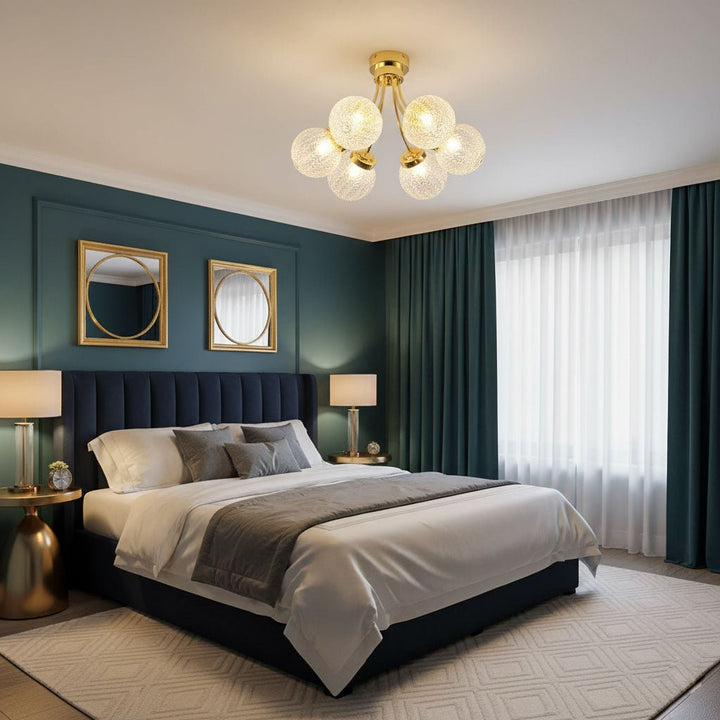 Carved Glass Ceiling Lamp - Vakkerlight