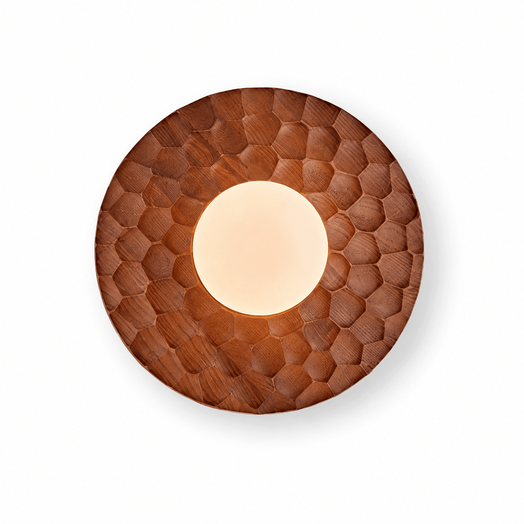 Carved Ash Wood Sconce - Vakkerlight