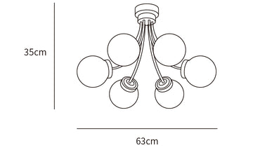 Carved Glass Ceiling Lamp（彫刻ガラス シーリングランプ） — Dimension drawings 1
