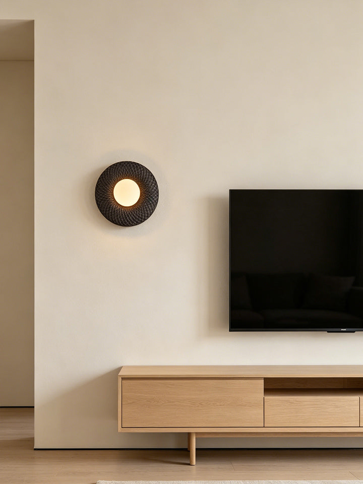 Carved Ash Wood Sconce - Vakkerlight