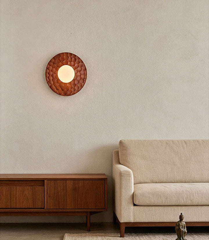 Carved Ash Wood Sconce - Vakkerlight