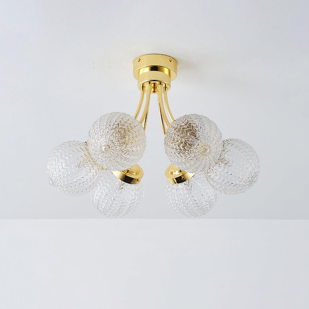 Carved Glass Ceiling Lamp - Vakkerlight