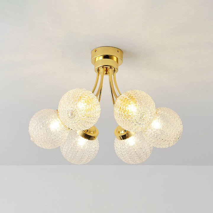 Carved Glass Ceiling Lamp - Vakkerlight