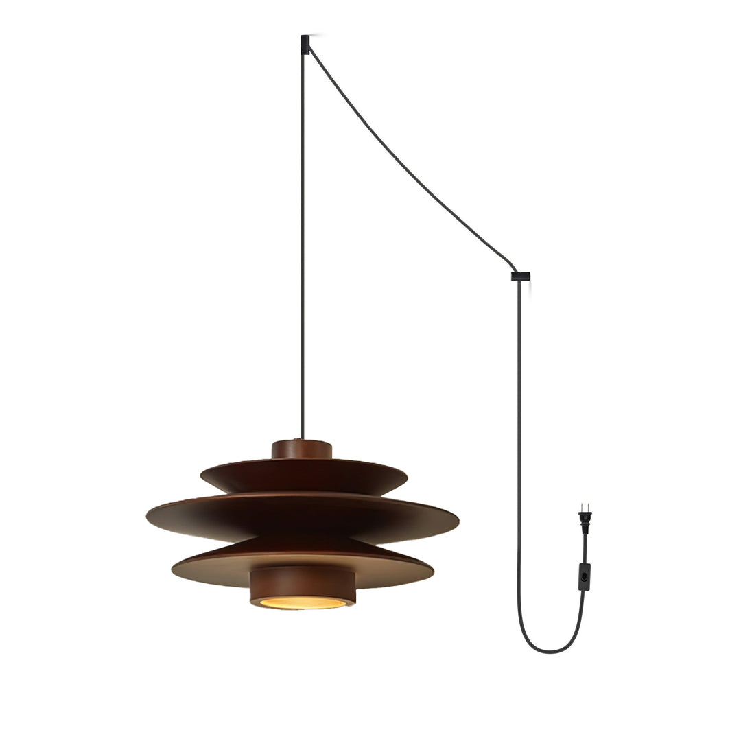 Cascade Wooden Disc Swag Pendant Lamp