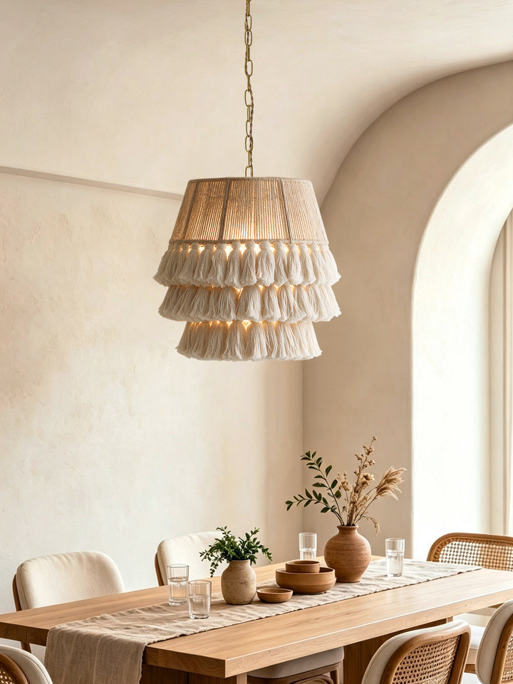 Cascade Tasseled Rope Pendant Lamp - Vakkerlight
