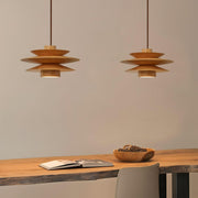 Cascade Wooden Disc Pendant Lamp - Vakkerlight