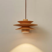 Cascade Wooden Disc Pendant Lamp - Vakkerlight