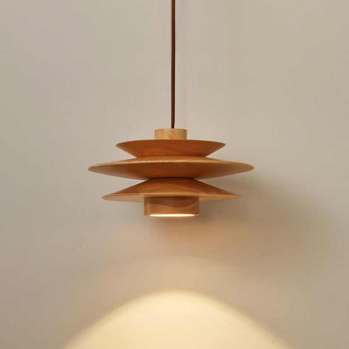 Cascade Wooden Disc Pendant Lamp - Vakkerlight