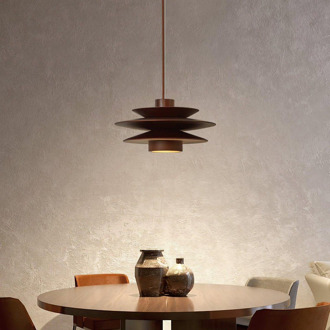 Cascade Wooden Disc Pendant Lamp - Vakkerlight