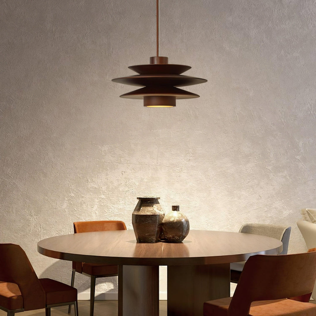 Cascade Wooden Disc Pendant Lamp - Vakkerlight