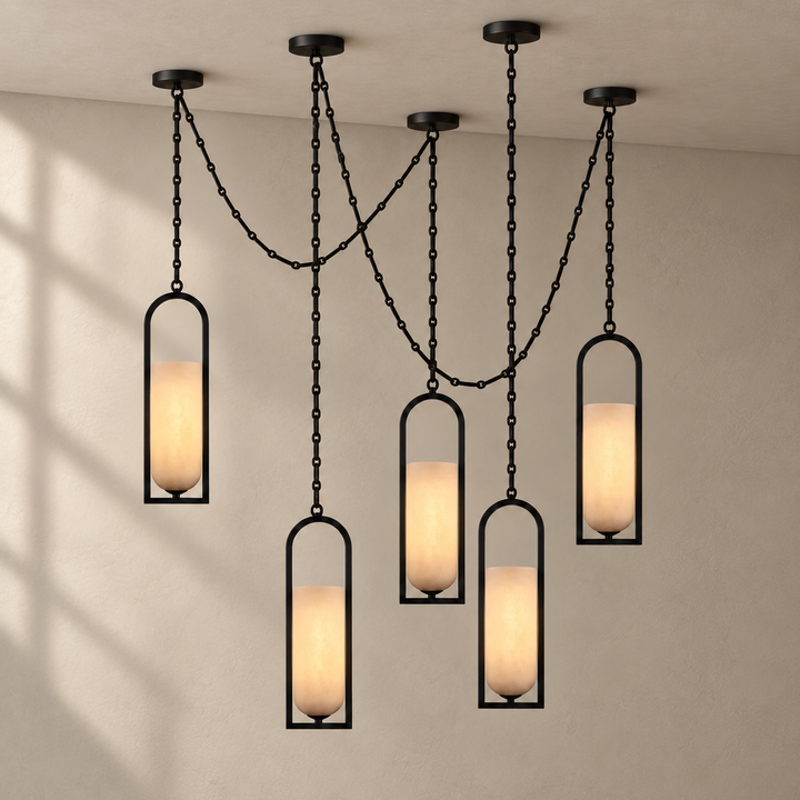 Cascading Chain Lantern Chandelier