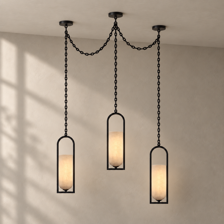 Cascading Chain Lantern Chandelier
