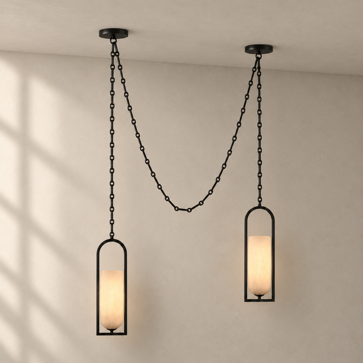 Cascading Chain Lantern Chandelier