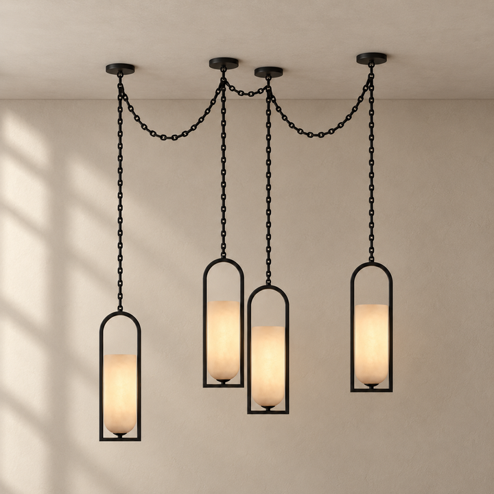 Cascading Chain Lantern Chandelier