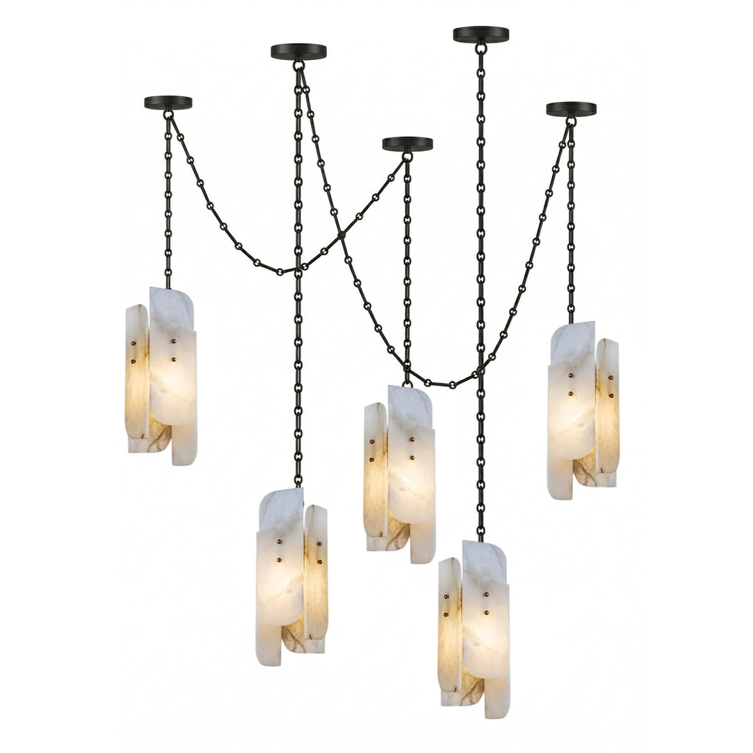 Cascading Chain Cluster Chandelier - Vakkerlight