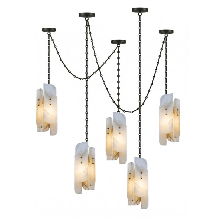 Cascading Chain Cluster Chandelier - Vakkerlight