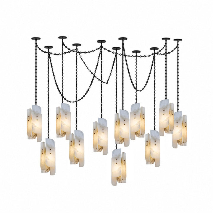 Cascading Chain Cluster Chandelier - Vakkerlight