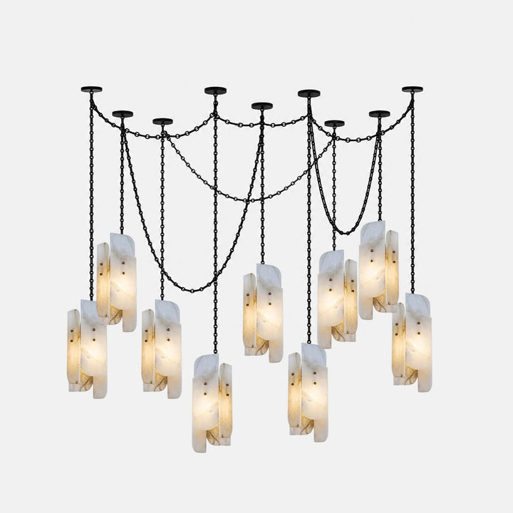 Cascading Chain Cluster Chandelier - Vakkerlight