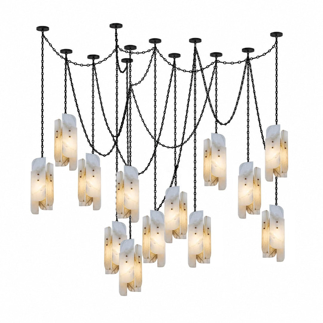 Cascading Chain Cluster Chandelier - Vakkerlight