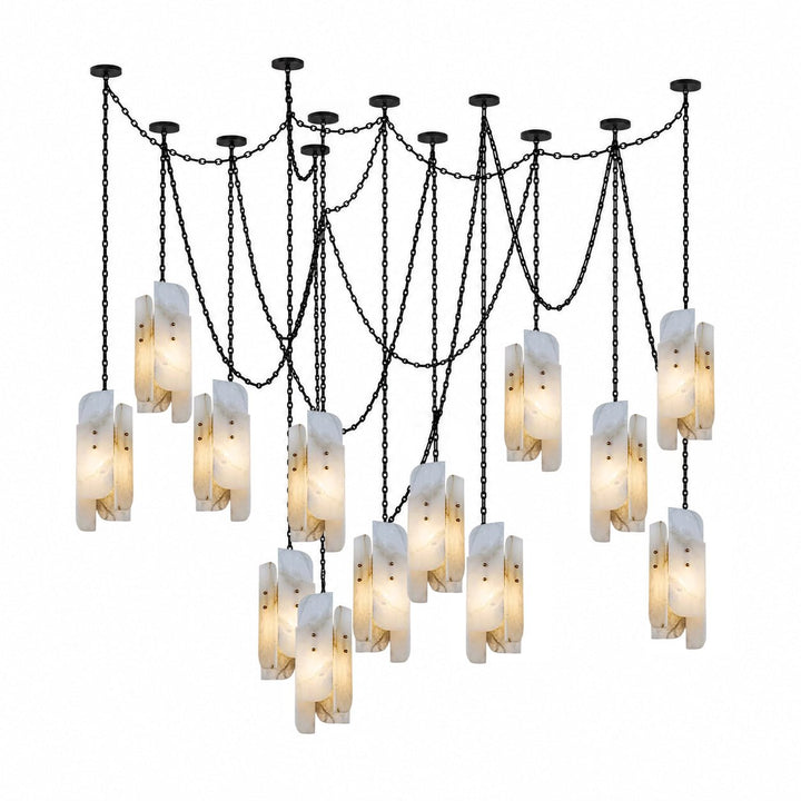 Cascading Chain Cluster Chandelier - Vakkerlight