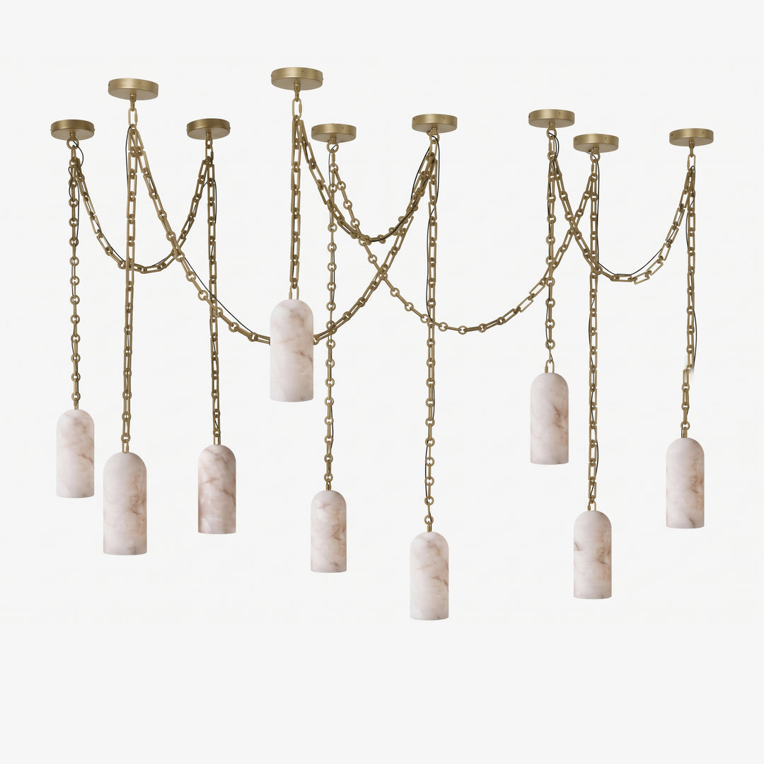 Cascading Chain Capsule Chandelier