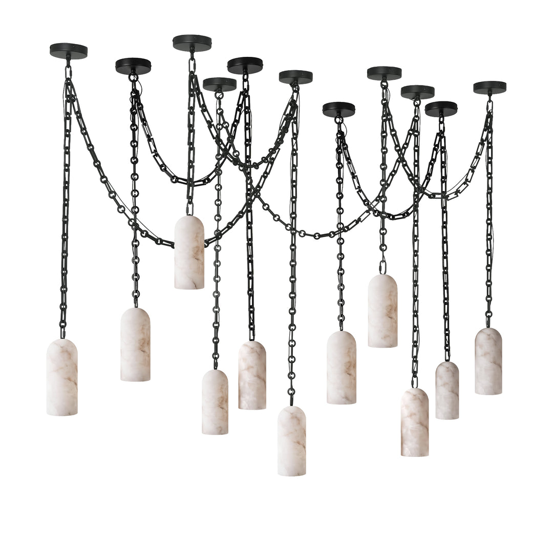Cascading Chain Capsule Chandelier