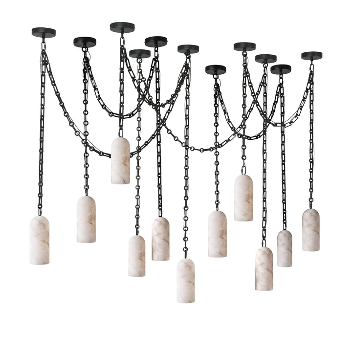 Cascading Chain Capsule Chandelier