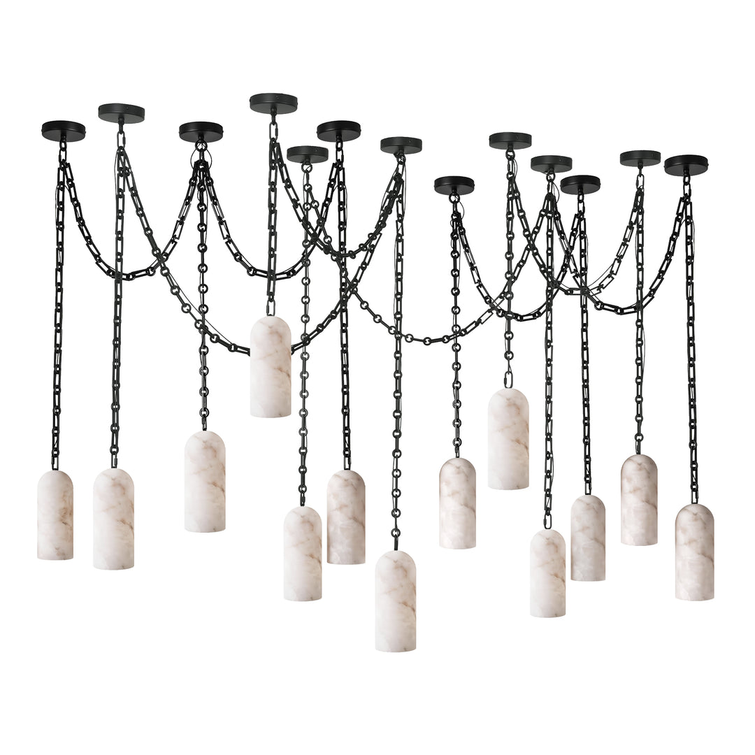 Cascading Chain Capsule Chandelier