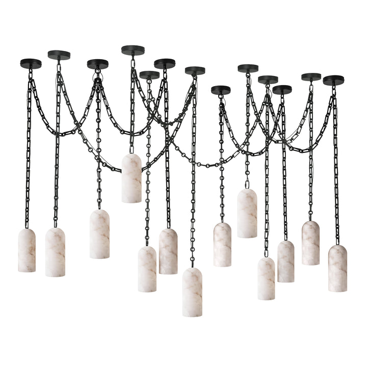 Cascading Chain Capsule Chandelier