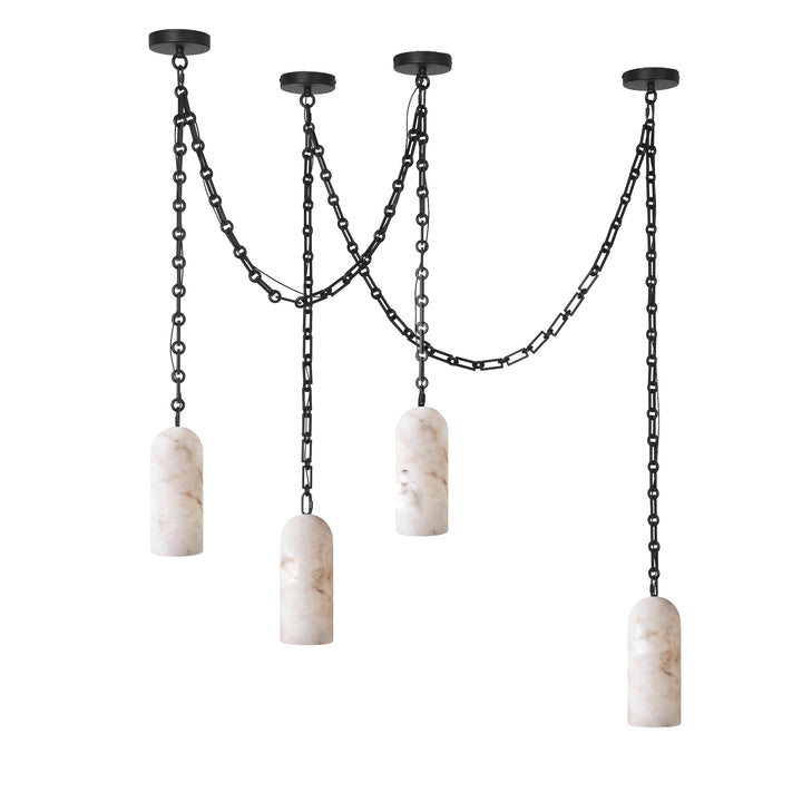 Cascading Chain Capsule Chandelier