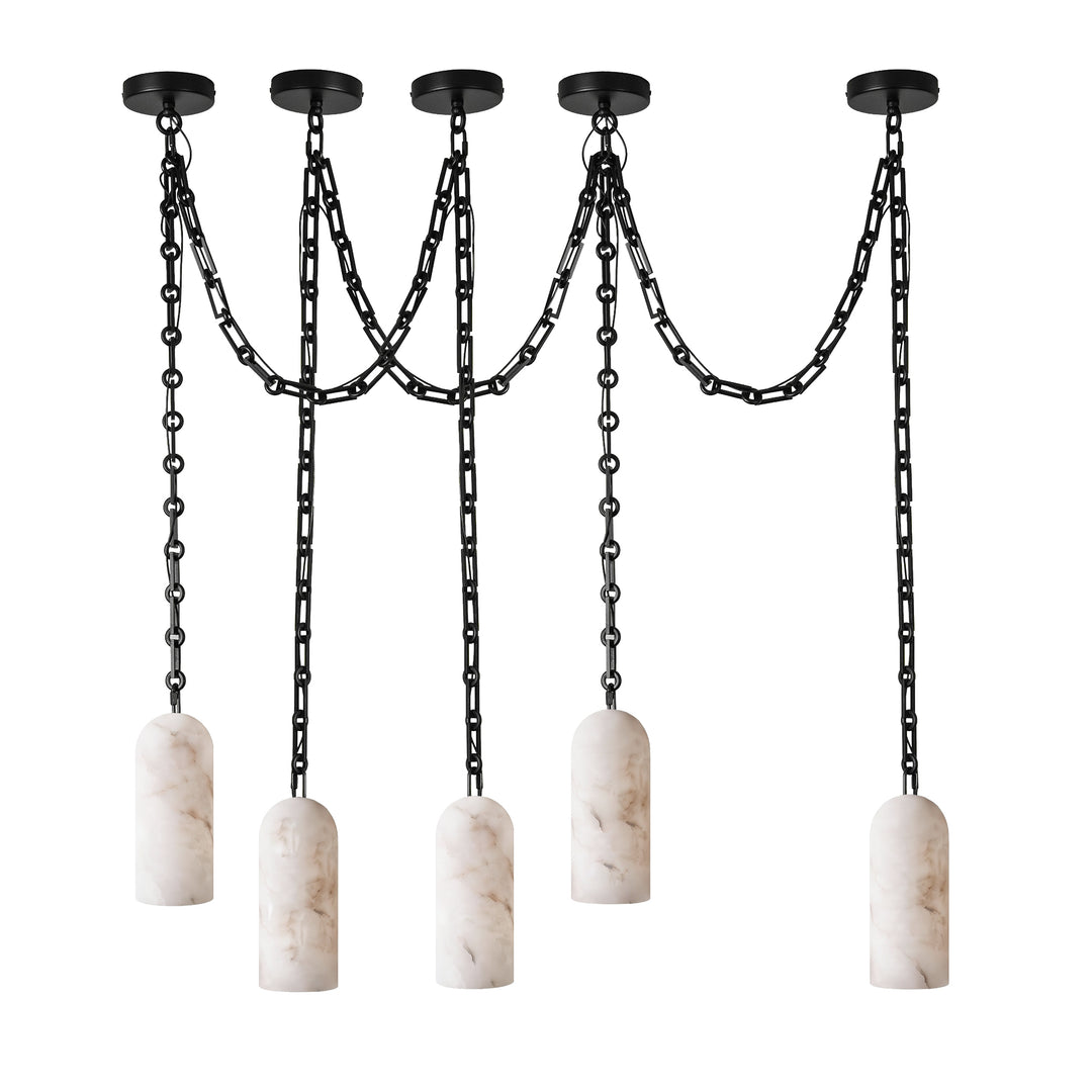 Cascading Chain Capsule Chandelier