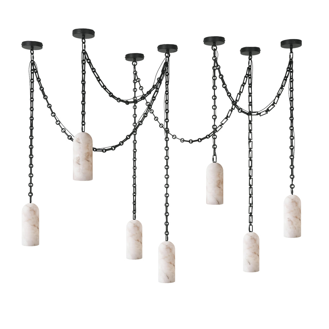 Cascading Chain Capsule Chandelier