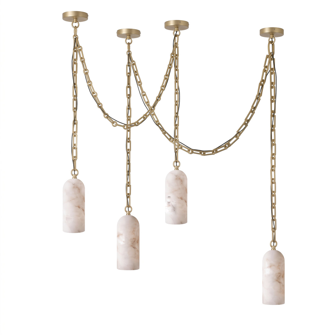 Cascading Chain Capsule Chandelier