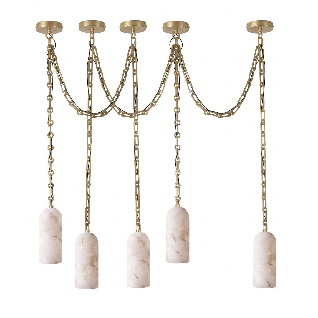 Cascading Chain Capsule Chandelier