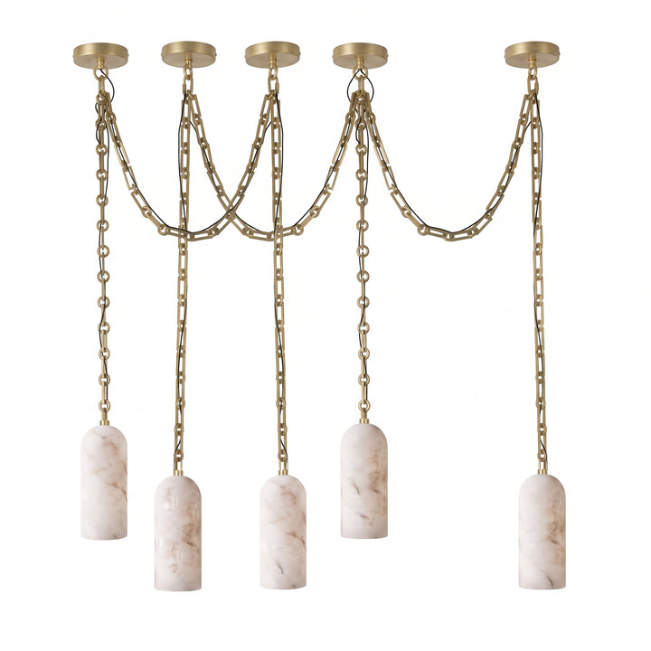 Cascading Chain Capsule Chandelier