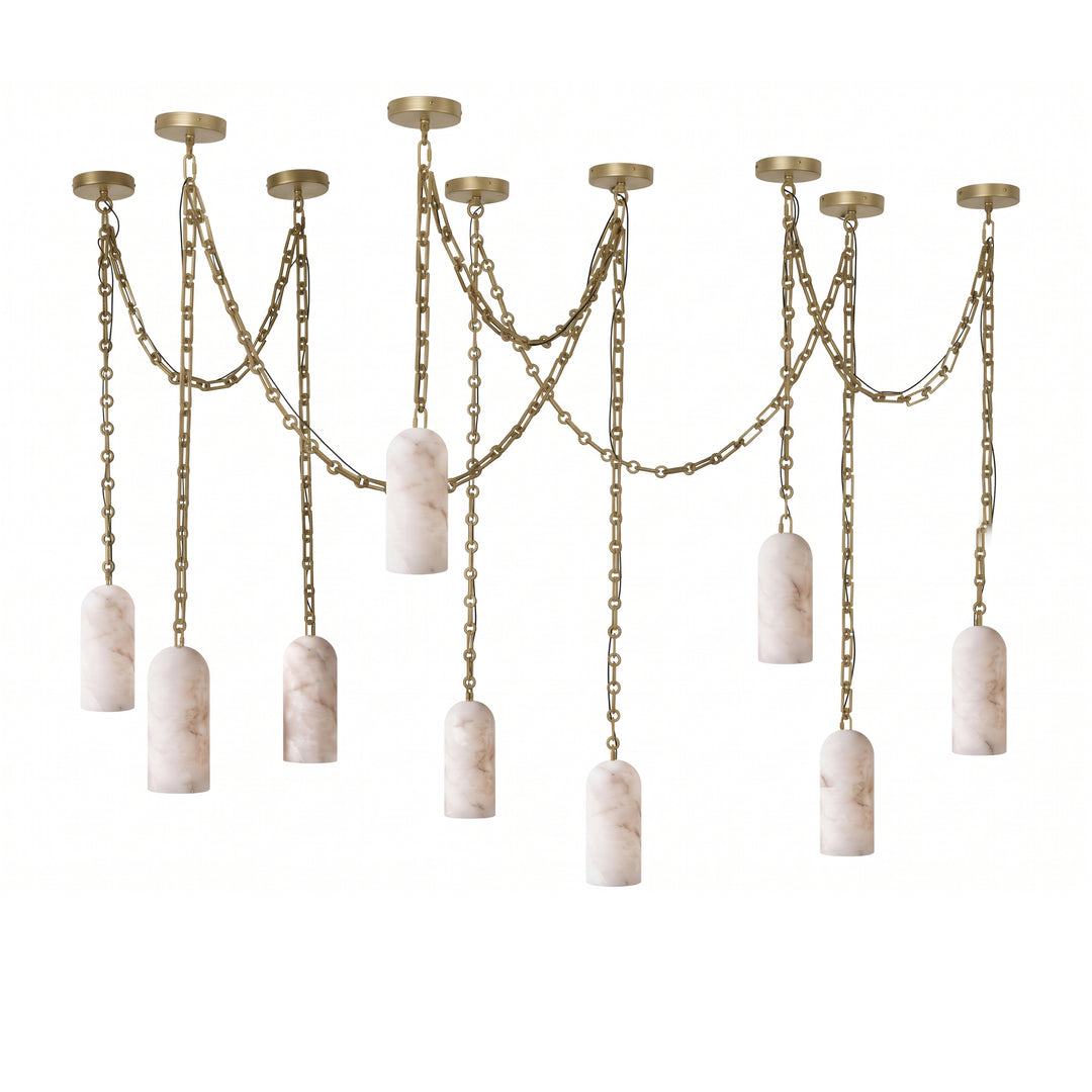 Cascading Chain Capsule Chandelier